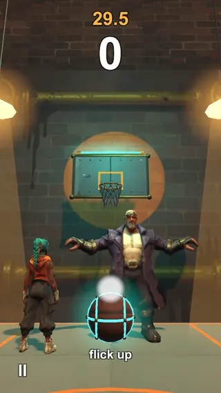 RIMFIRE: the ball, the hoop and Dozer guarding it.